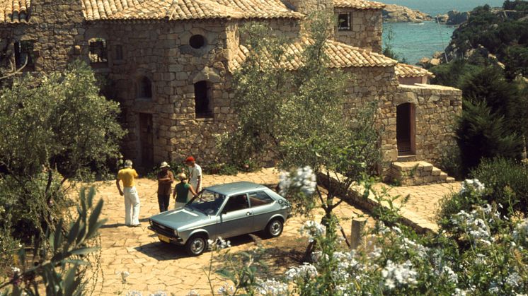 Audi 50 ved presseeventet på Sardinien i sommeren 1974