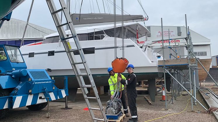 Video - Fischer Panda UK generator installed on Natasha Lambert's catamaran 'Blown Away' - Timelapse