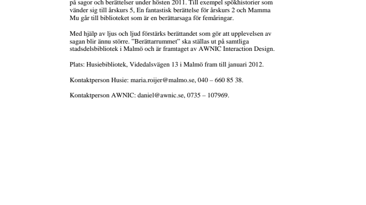 Sagolika stunder för dig och ditt barn på Husiebiblioteket