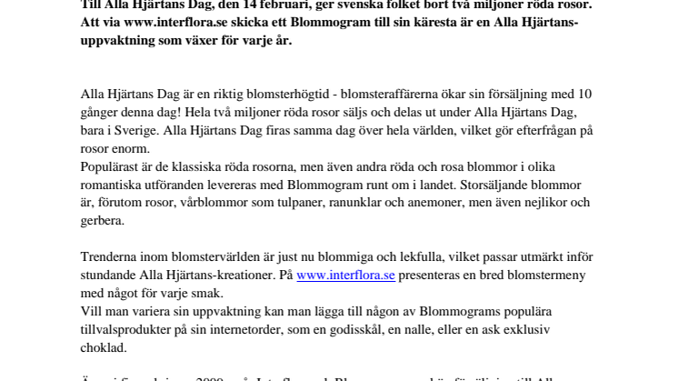 Alla Hjärtans Dag – en blomstrande högtid