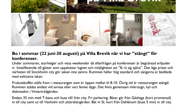 Bed & Breakfast på Villa Brevik