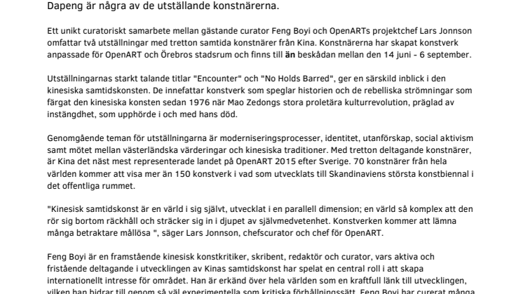 Kinesisk samtidskonst blir fokus på OpenART