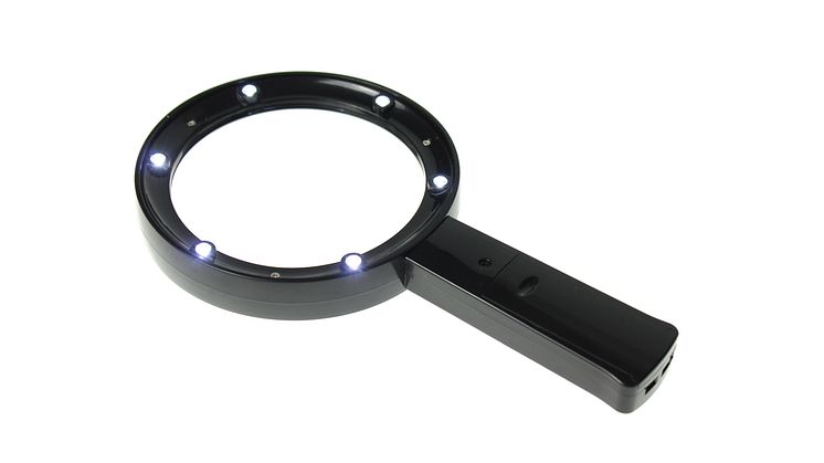 Förstoringsglas med LED-lampa, frilagd