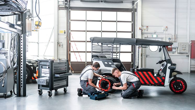 Audi rickshaw med second-life elbilsbatterier