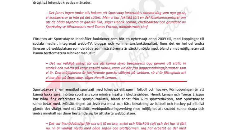 Fullträff när Sportsday.se lanseras - byggd i Drupal av Xelera