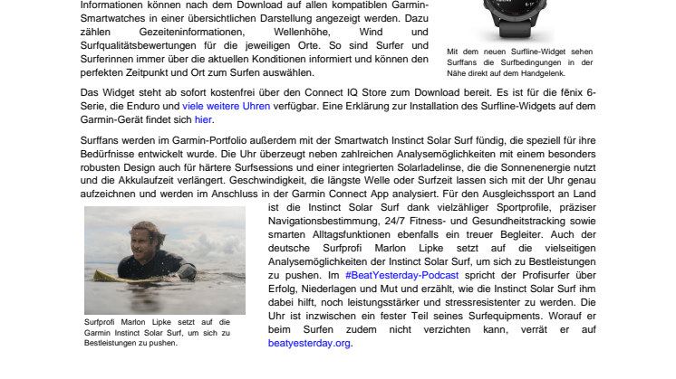 Garmin PM Surfline-Widget
