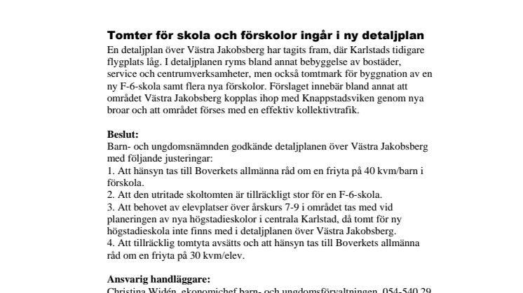 Kort från barn- och ungdomsnämnden 