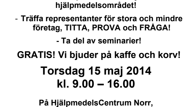 Program för hjälpmedelsdagen 15 maj