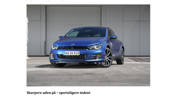 Ny Scirocco med skarpere design og ny turbomotor til priser fra 422.695 kr.