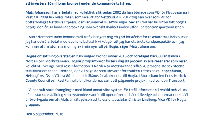 Hogia rekryterar Nettbuss Express VD