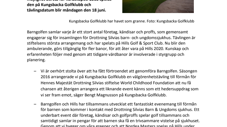 Kungsbacka Golfklubb blir värd för Barngolfen 2018 