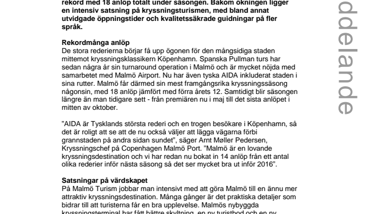 Fler rederier än någonsin väljer Malmö