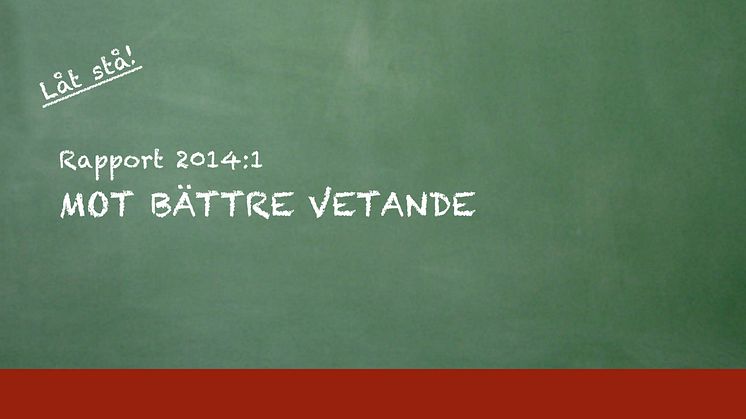 Inrätta kvalitetsregister för skolan