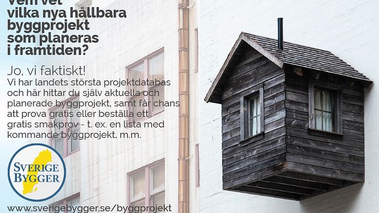 Just nu planeras över 100 hållbara, miljöcertifierade byggprojekt med byggstart de kommande två åren