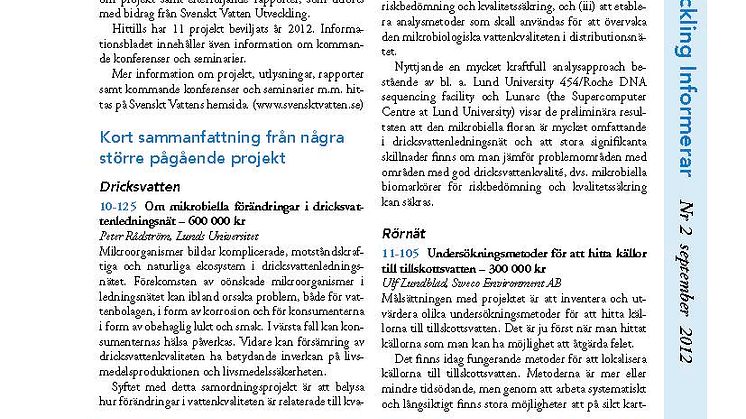 SVU:s Informationsblad Nr 2 september 2012