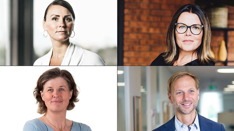 Julia Strandberg, Inkluderingsbyrån, Anna Rosengren, ALMI, Kerstin Granath, Areal och Björn Rinstad, Leksands Sparbank deltar i spännande paneldiskussion