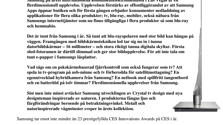 Sammanfattning från Samsungs presskonferens i Las Vegas
