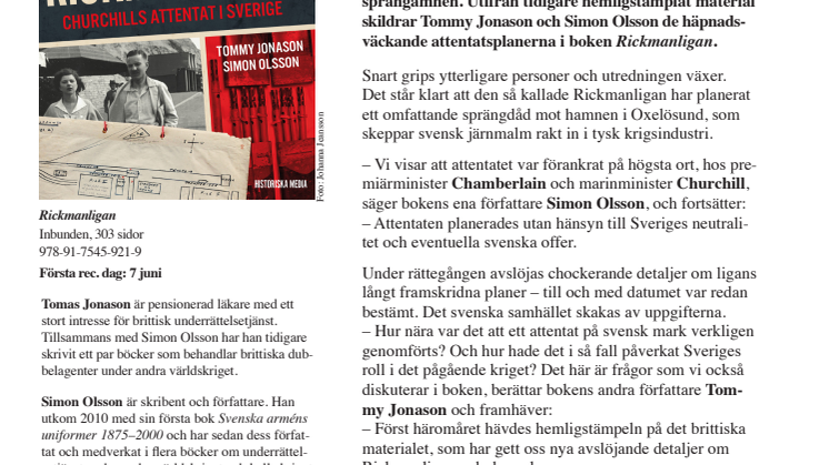 Ny bok avslöjar detaljer om Churchills attentat i Sverige