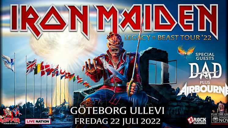 ​IRON MAIDEN EUROPEAN LEGACY OF THE BEAST SUMMER 2021 TOUR – FLYTTAS FRAM TILL 2022
