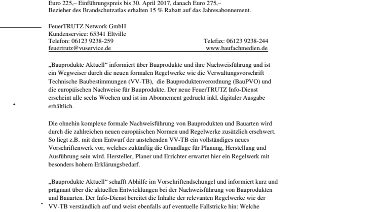 Bauprodukte Aktuell