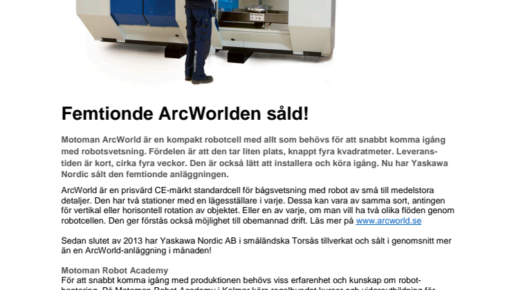  Femtionde ArcWorlden såld!