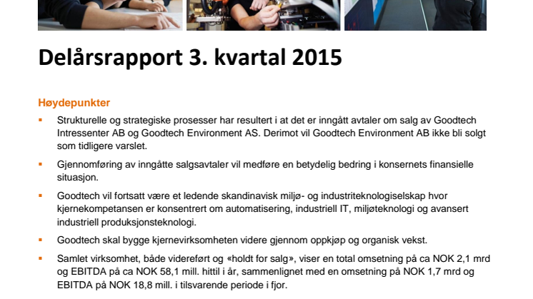 Kvartalsrapport Q3 2015