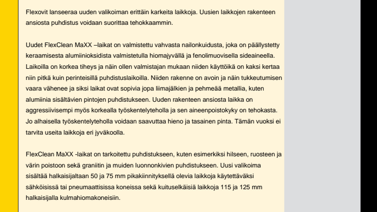 Erittäin karkeat laikat tehokkaaseen puhdistukseen