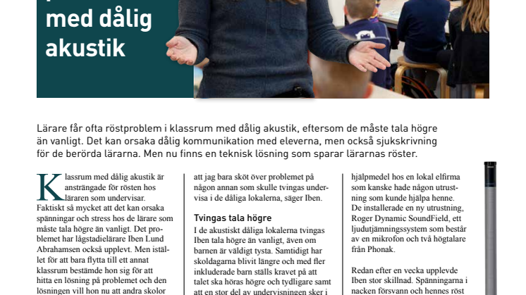 Lärare löste problemet med dålig akustik