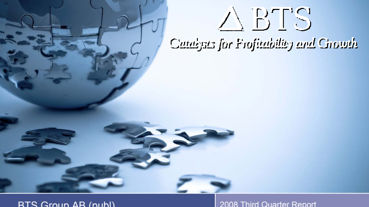 BTS Group AB (publ) Q3 2008 Investor Presentation