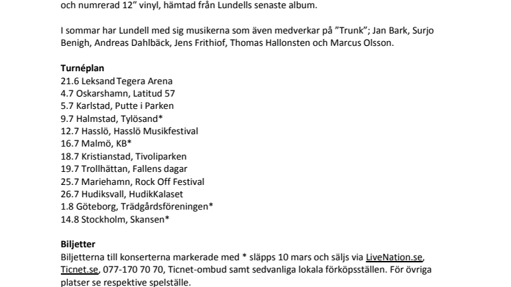 Ulf Lundell i Tivoliparken den 18 juli