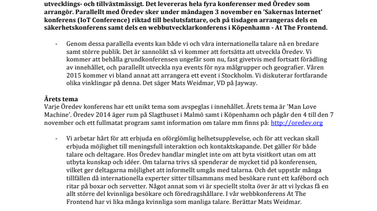 Öredev fyller 10 år - firar med att växa över sundet och utvecklas
