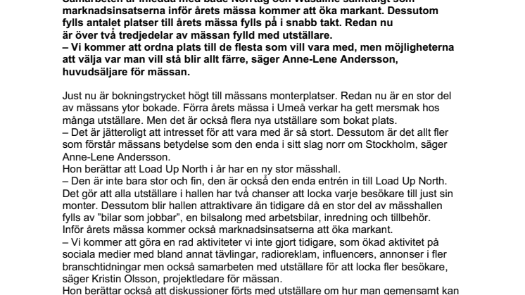 Stort intresse för Load Up North som markant ökar marknadsinsatserna 