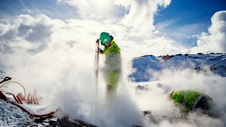 Steaming av turbinfundamenter Roan vindpark
