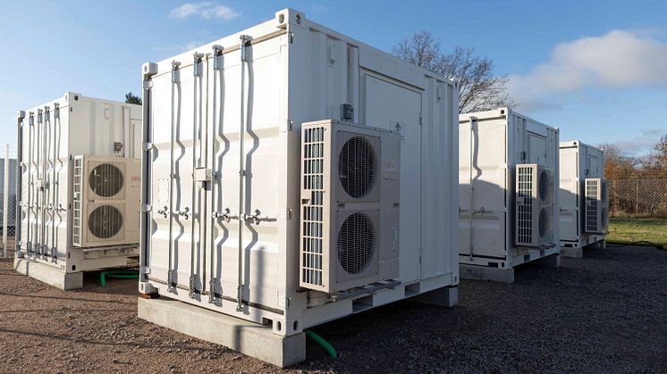 Öresundskrafts kommande, storskaliga batterilager ska inrymmas i sådana här containrar. Foto: Anders Andersson