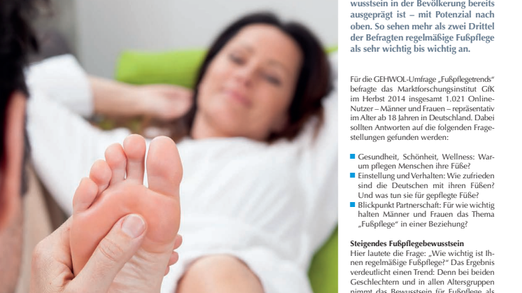GEHWOL Fußpflegetrends 2015: Gesunde Füße im Fokus