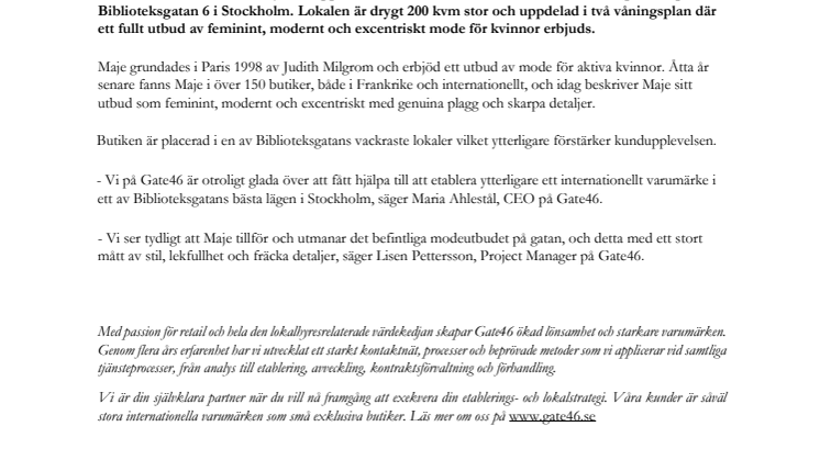 Franska Maje har öppnat på Biblioteksgatan