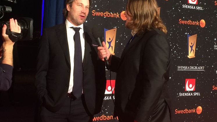 Peter Forsberg blir intevjuad av Erik Ekstrand , Idrottsgalan 2016