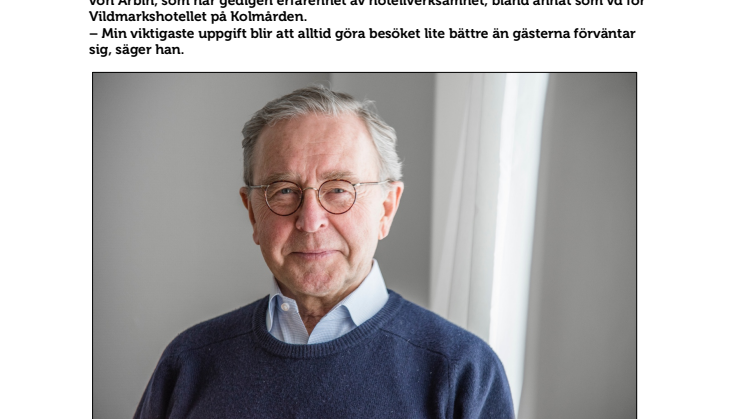 Göran von Arbin blir hotellchef  på nya Furuvik Havshotell