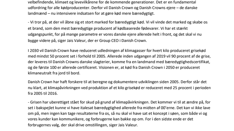 Danish Crown klar med bæredygtighedsumdelding