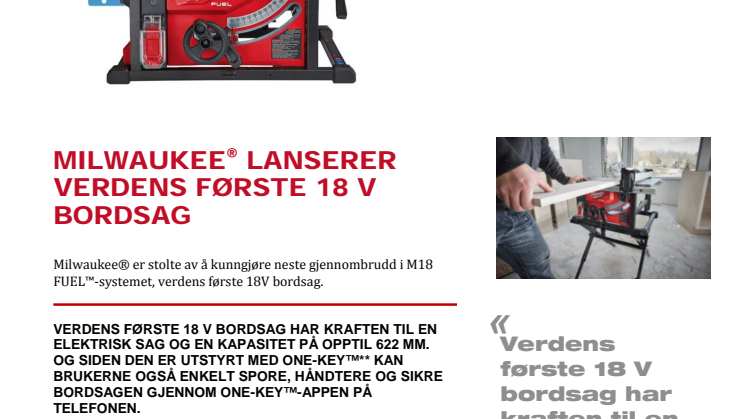 M18 FUEL™ MOTORSAG MED 12,0 AH HIGH OUTPUT™-BATTERI HAR KRAFT TIL Å KUTTE HARDVED
