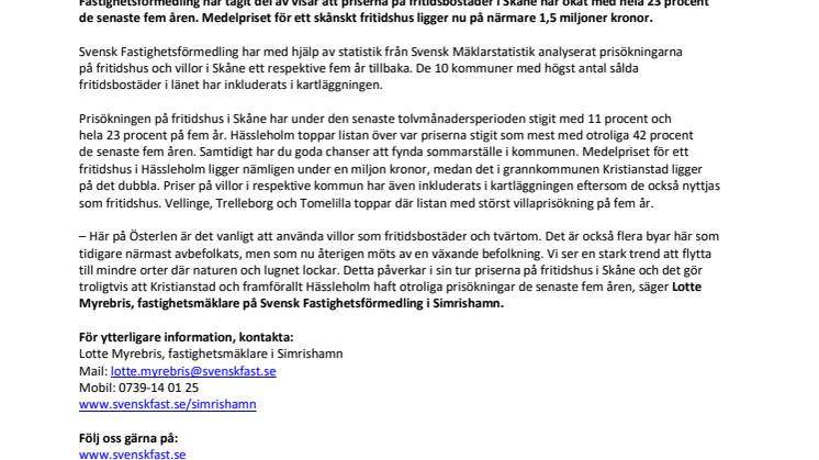 Ny kartläggning visar: Det blomstrar på den skånska fritidshusmarknaden 