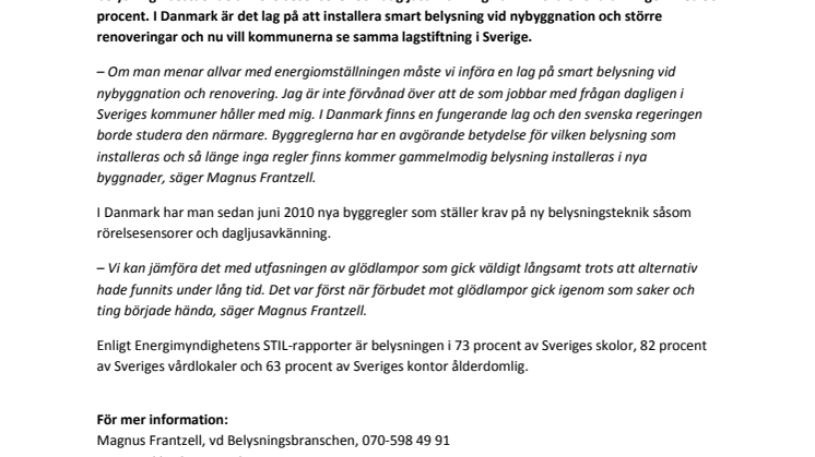 4 av 5 kommuner vill ha lag på ”smart belysning” vid nybyggen
