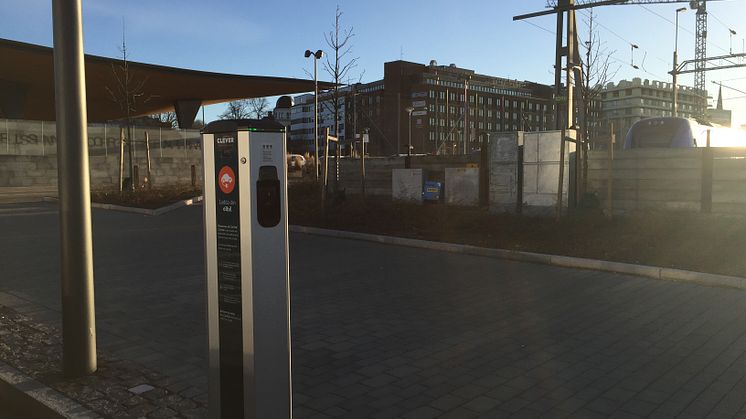 CLEVER laddstation vid Knutpunkten i Helsingborg