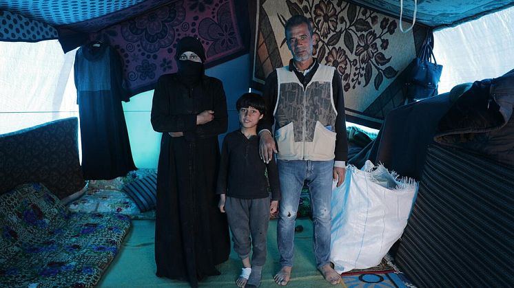 Diaa*, 51, and his family lost their home after the earthquakes, following multiple displacements. [Photo: Khalil Ashawi/Save the Children] 