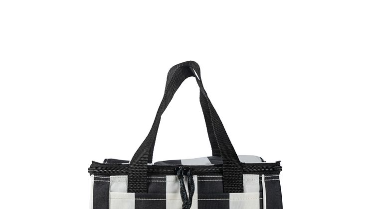 Sagaform SS25 - City stripe cooler bag small rPET Black/white 
