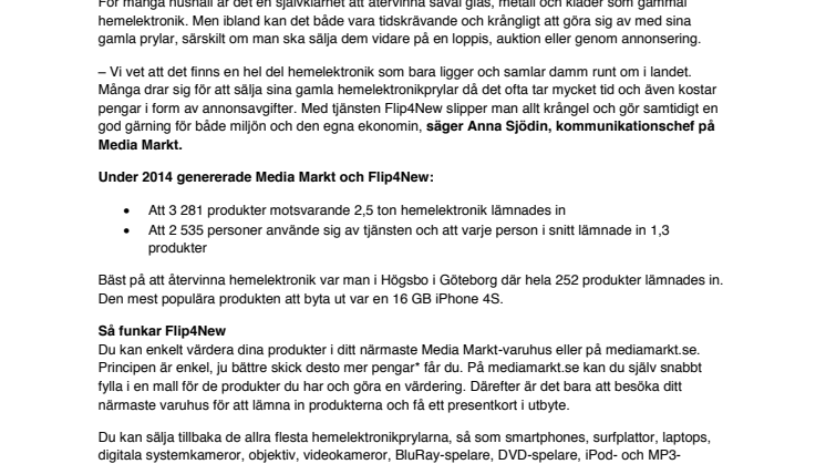 Nu direkt värdering online – Media Markt byter din gamla elektronik mot ny 