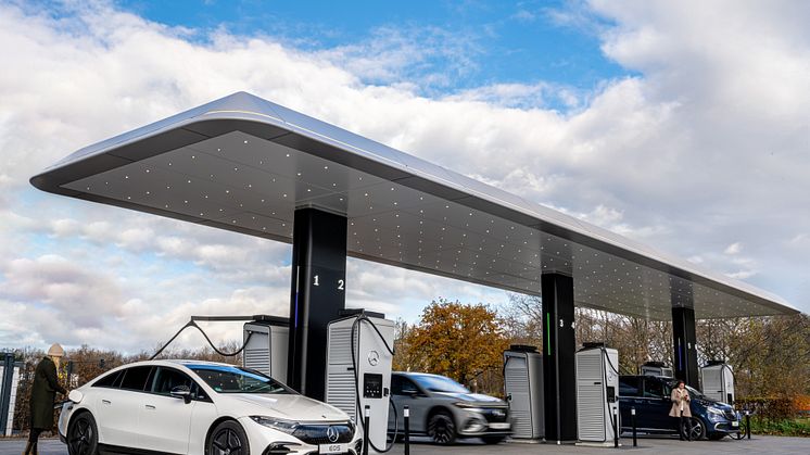 Mercedes-Benz laddstation i Mannheim