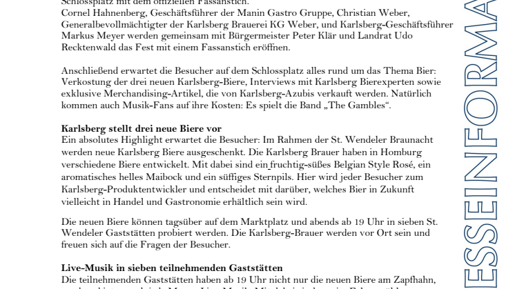 Karlsberg Brauerei feiert erste Braunacht in St. Wendel