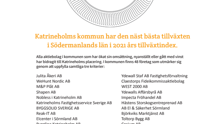 Företagslistan  - Södermanlands län 2 Katrineholms kommun
