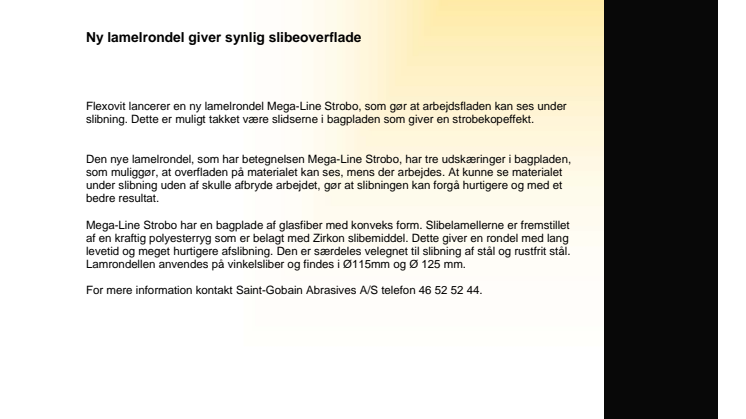 Ny lamelrondel giver synlig slibeoverflade